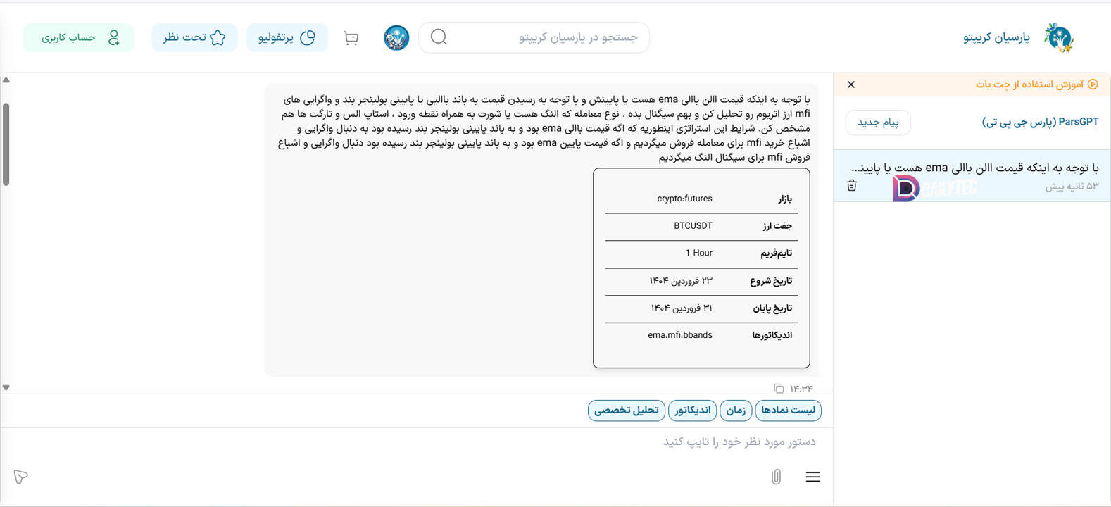 آموزش کار با پارس جی پی تی
